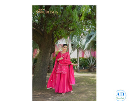 Shop the Elegant Meher Rani Pink Fendy Sharara Set Online at Marudhaga