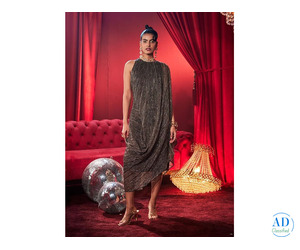 Empress Shimmer Drape Dress – Night Party Dress for Girls