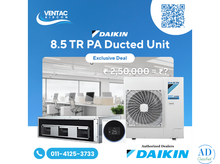 Daikin 8.5 Ducted PA Unit for Offices