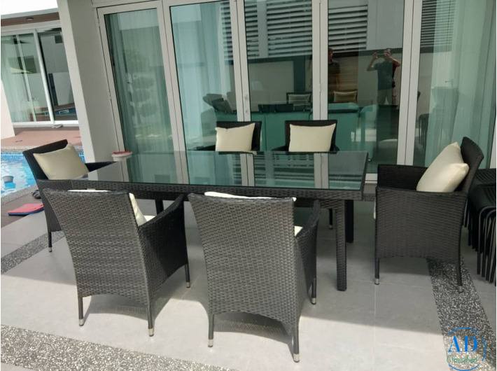 Indoor Outdoor Wicker Dining Set , JHA-028C