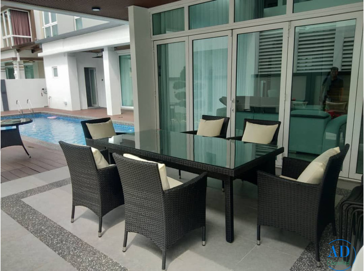 Indoor Outdoor Wicker Dining Set , JHA-028C