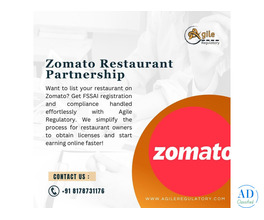 Get FSSAI License for Zomato Restaurant Partnership – Agile Regulatory