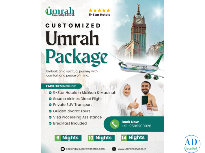 Superb Umrah Customised Umrah Packages