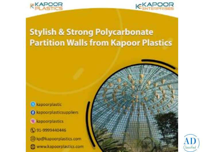 Stylish and Strong Polycarbonate Partition Walls from Kapoor Plastics