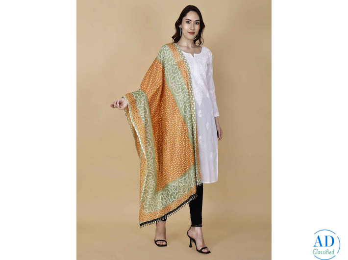 Buy Pure Cotton Bandhani Dupatta – Pretty Lady | ₹399 Only