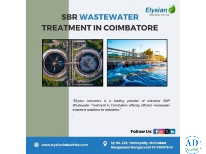 SBR Wastewater Treatment in Coimbatore | Elysian Industries