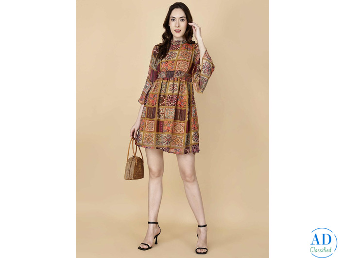 Buy Short Dress Multicolor Stretchable – PrettyLady