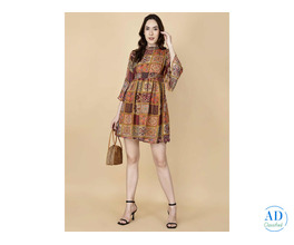 Buy Short Dress Multicolor Stretchable – PrettyLady