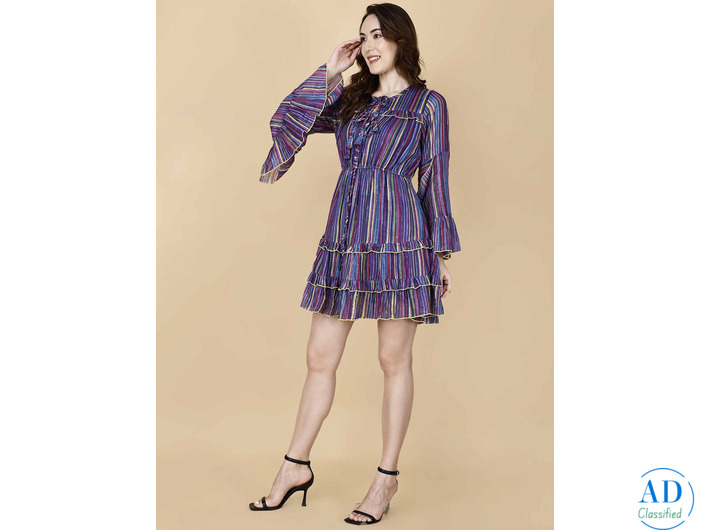 Short Fit and Flare Dress Blue – Own Your Perfect Chic Look!