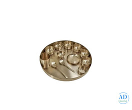Pure Kansa Bronze Dinner Set - 13 Pcs Rajwadi Kansa Thali Set