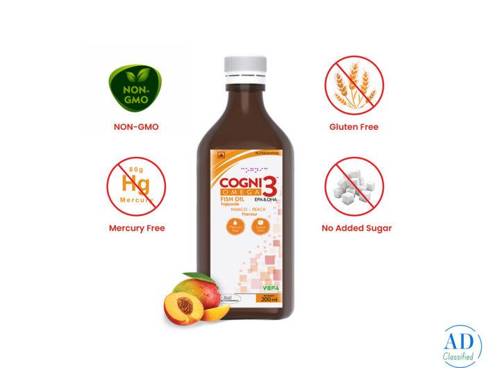 Omega 3 Syrup Cogni 3 | Brain, Heart & Eye Health Omega-3 Supplement