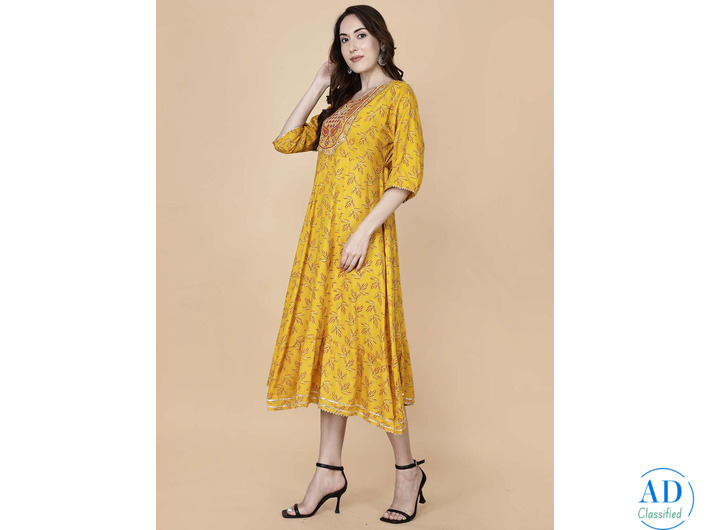 A-Line Kurta Yellow - Pretty Lady
