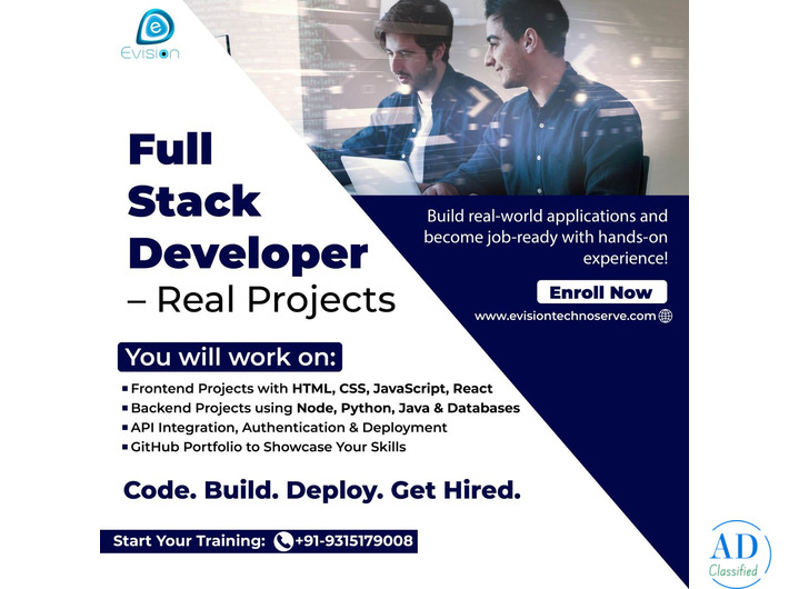 Full Stack Developer – Learn With Real Projects - Evision Technoserve