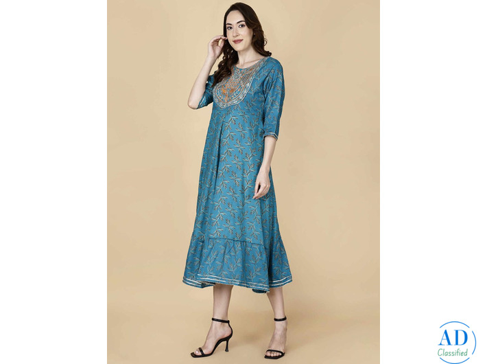 A-Line Kurta Blue – Elegant, Stylish & Comfortable!