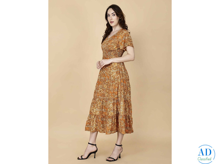 Fit and Flare Maxi Dress Mustard Yellow – Pretty Lady