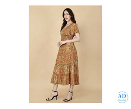 Fit and Flare Maxi Dress Mustard Yellow – Pretty Lady