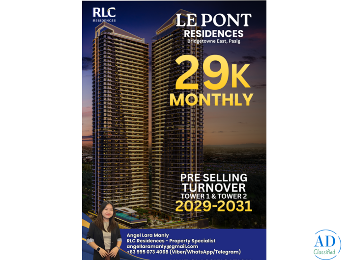 LUXURY CONDO UNIT IN BRIDGETOWNE PASIG nearby OPUS MALL