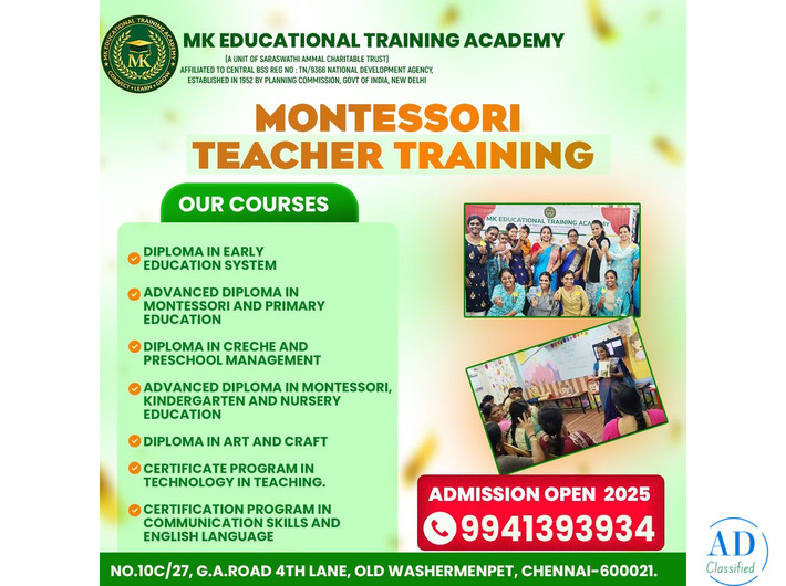 Montessori Teacher Training Institute in Chennai