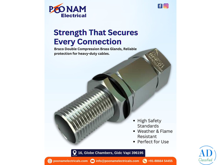 Braco Double Compression Brass Glands Supplier Across Gujarat