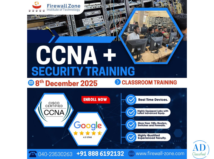 Mastering Networking: CCNA (R&S) + CCNA Security Training in Hyderabad.