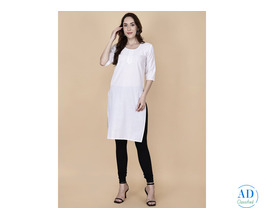 Plain White Kurti – Elegant & Stylish | Pretty Lady