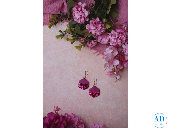 Handmade Earrings Online in chennai – Abstract Wine Marble