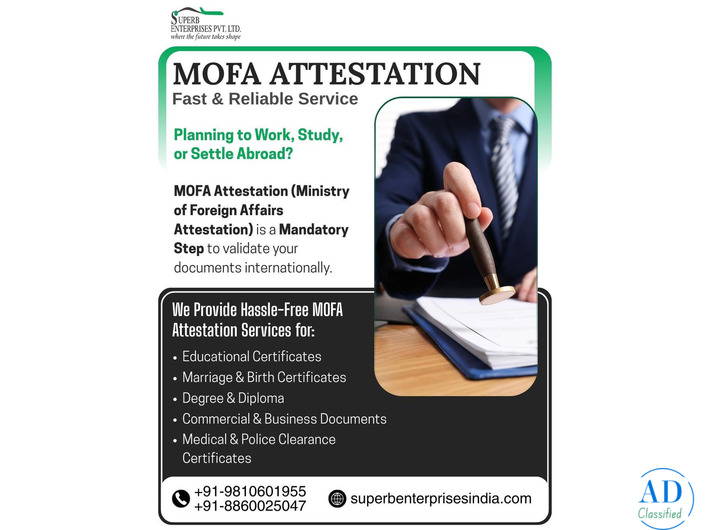 Get MOFA Attestation in Delhi