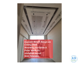 #Gypsum Board Decor,Gypsum Partition,Wall Moulding and Paint Work etc.