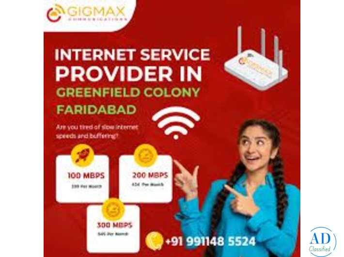 Internet Service Provider in Greenfield Colony Faridabad – High Speed