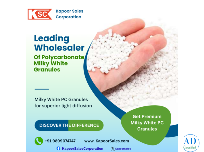 Kapoor Sales Corporation – Leading Wholesaler of Polycarbonate Milky White Granules