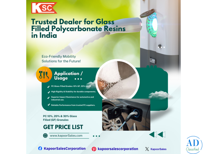 Kapoor Sales Corporation – Trusted Dealer for Glass Filled Polycarbonate Resins in India