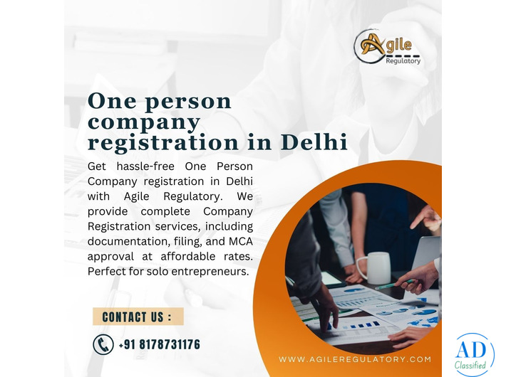 One Person Company Registration Experts in Delhi