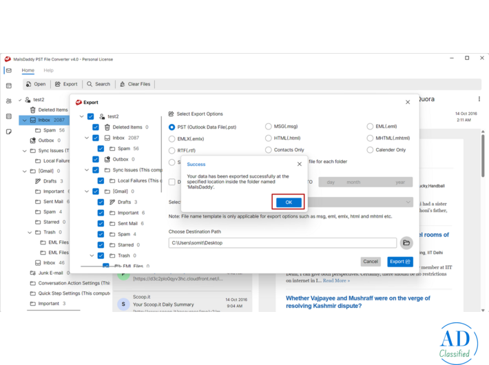 MailsDaddy PST File Converter