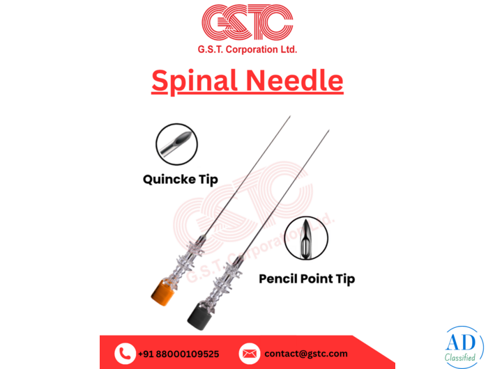 Premium Spinal Needle by GSTC — Leading Spinal Needle Exporters