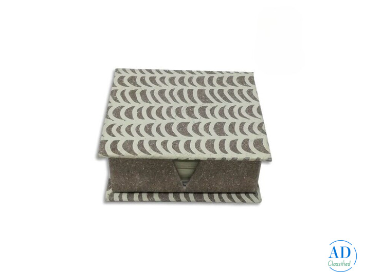 Linen Notepad Box – Elegant Handmade Paper Stationery