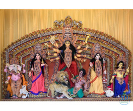 Lightweight Fiberglass Durga Idol for Easy Setup