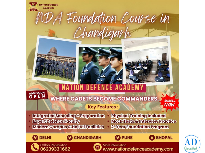 NDA Foundation Course after 10th in Chandigarh