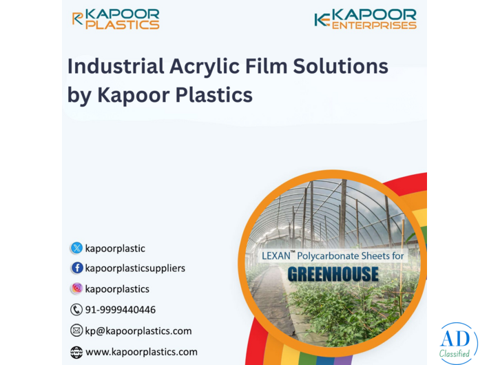 Industrial Acrylic Film Solutions by Kapoor Plastics