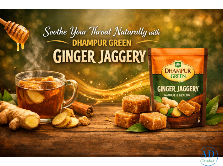 Soothe Your Throat Naturally with Dhampur Green Ginger Jaggery