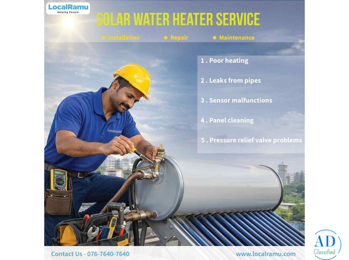 Solar Water Heater Repair Service by LocalRamu to Restore Hot Water with Expert Professionals