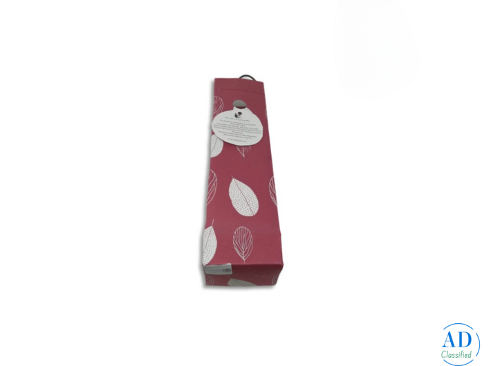 Dull Red Wine Gift Bag – Handmade Leaf Print Bags (Set 2)