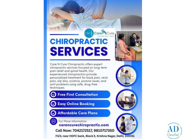 Best Chiropractic Clinic in Krishna Nagar, East Delhi | Care N Cure