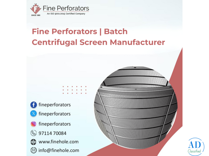 Fine Perforators | Batch Centrifugal Screen Manufacturer