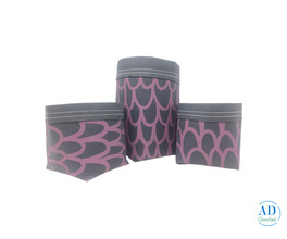 Black with Printed Paper Sacks | Handmade Set of 3