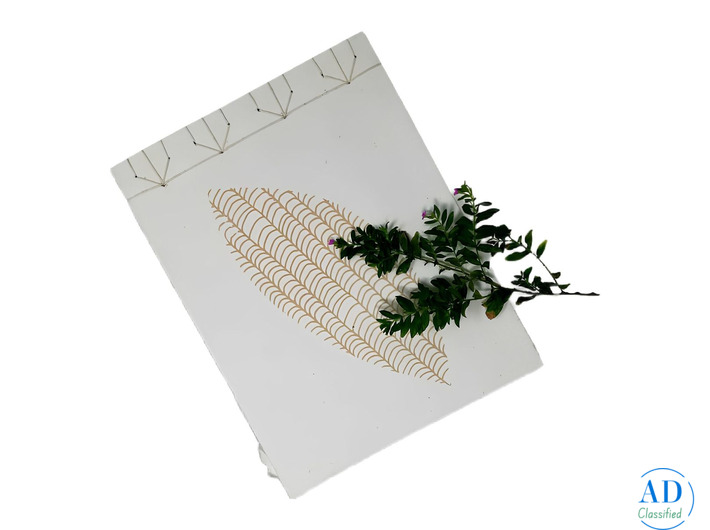 White Cotton Paper Stitch Notebook – Gold Leaf A4 Journal