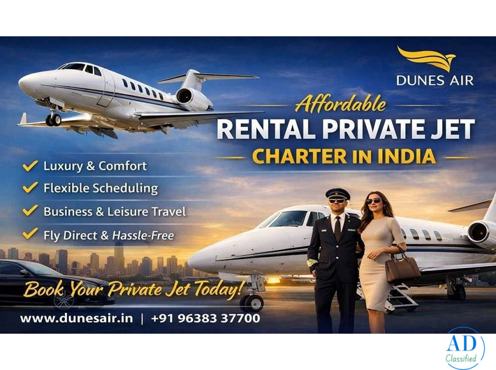 Affordable Rental Private Jet Charter in India: Dunes Air