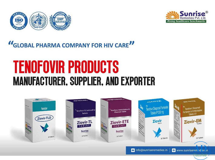 Tenofovir Tablets Manufacturer Supplier and Exporter in India Sunrise Remedies
