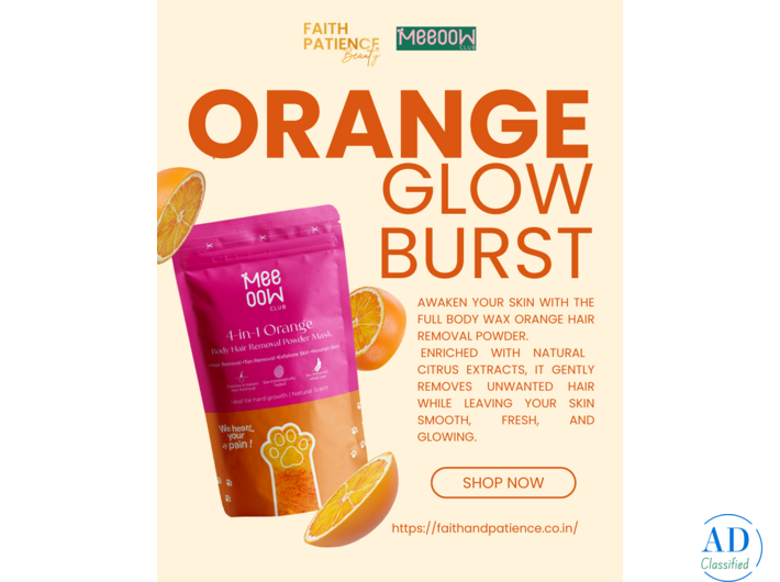 4-in-1 Orange Body Hair Removal Wax Powder Mask