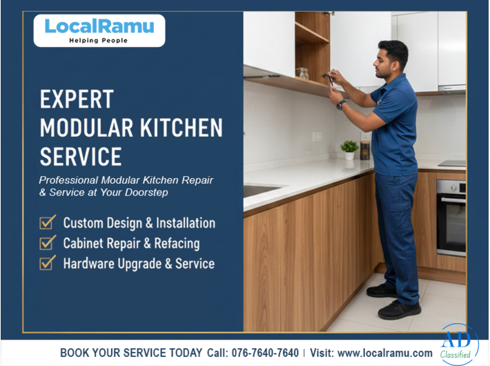 Modular Kitchen Service by LocalRamu with Skilled Professionals in Bangalore