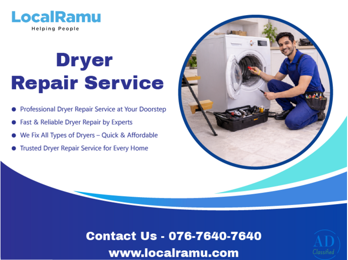 Dryer Repair Service by LocalRamu with Skilled Professionals in Bangalore